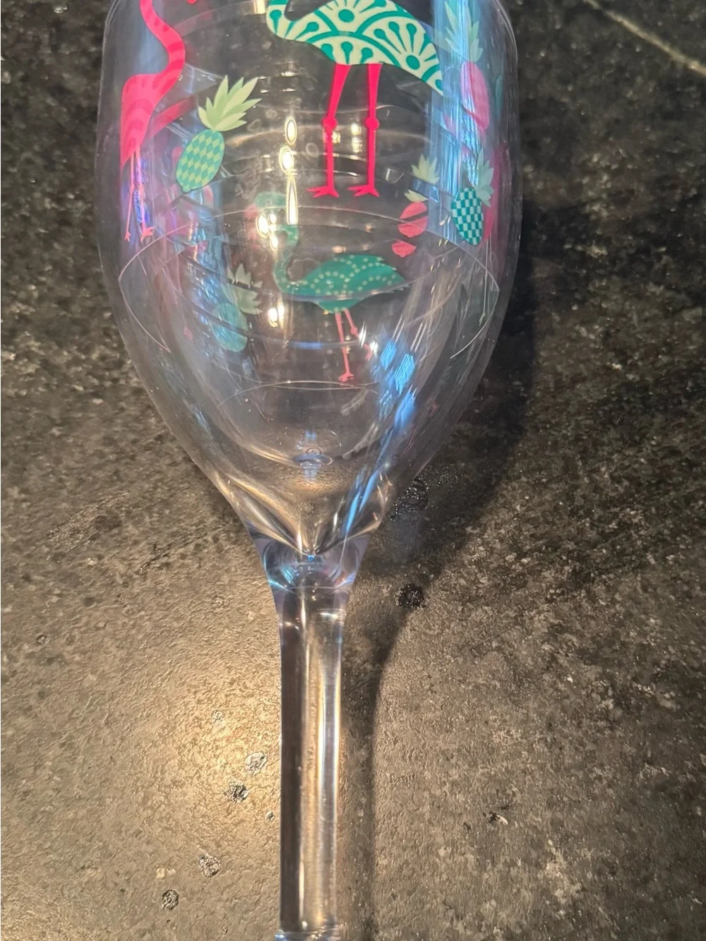 Flamingo Plastic Wine Glasses (4)